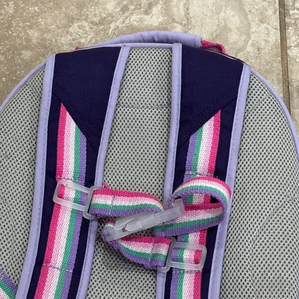 Pottery Barn Kids Galaxy Heart Backpack Purple Rainbow Straps 15 Inch